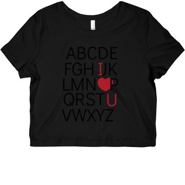 I Heart U Alphabet Misses Bella Flowy Draped Sleeve Dolman