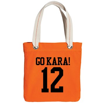 Softball Mom w/ Back Port Authority Color Canvas Tote