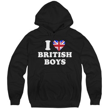 I Heart British Boys Unisex Gildan Heavy Blend Hoodie