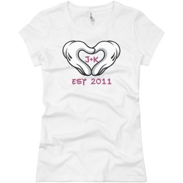 Heart Hands Love Tee Junior Fit Basic Bella Favorite Tee