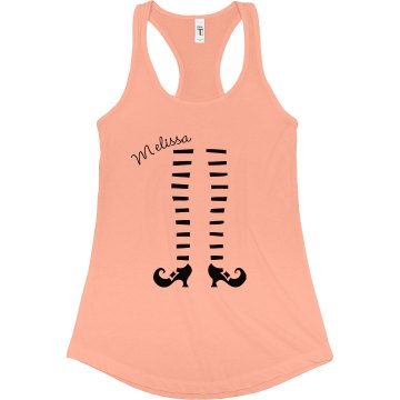 Witch w/ Name Junior Fit Bella Sheer Longer Length Rib Racerback Tank Top