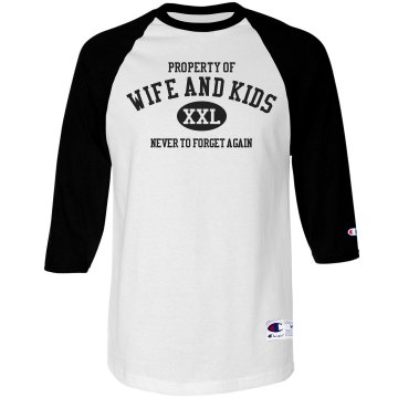 Dad's The Property Of.... Unisex Anvil 3/4 Sleeve Raglan Baseball Tee