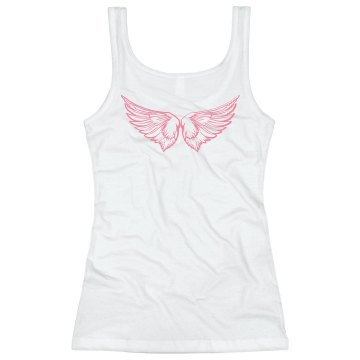 Cute Angel Wings Junior Fit Soffe 2x1 Rib Tank Top