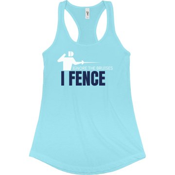 Ignore The Bruises... Junior Fit Bella Sheer Longer Length Rib Racerback Tank Top