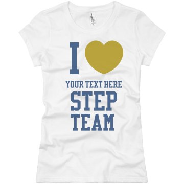 Your Text Here Gold Heart Junior Fit Basic Bella Favorite Tee
