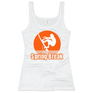 Spring Break Surfer Tank Junior Fit Bella Sheer Longer Length Rib Tank Top