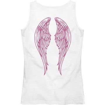 Girly Angel Wings Junior Fit Bella Sheer Longer Length Rib Tank Top
