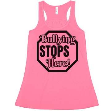 Bullying Stops Pink Misses American Apparel Neon Oversized Crop Tank