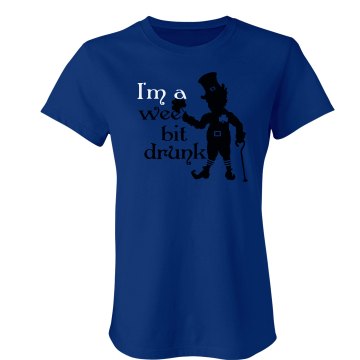 Wee Drunk Leprechaun Junior Fit Bella Crewneck Jersey Tee