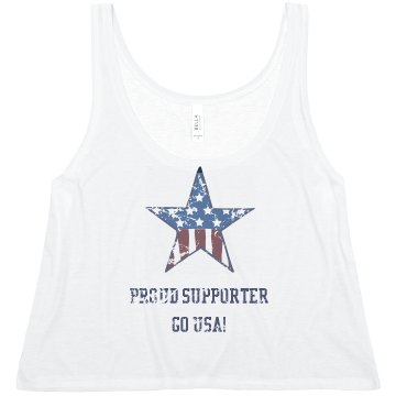 USA Games Supporter Misses Bella Flowy Boxy Lightweight Crop Tank