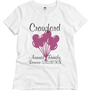 Crawford Family Reunion Misses Relaxed Fit Basic Gildan Ultra Cotton Tee