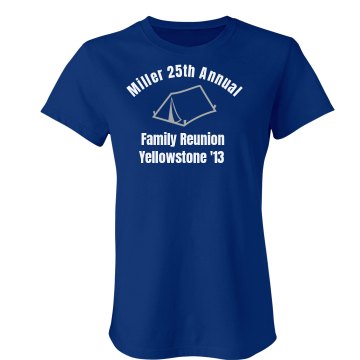 Miller Family Reunion Junior Fit Bella Crewneck Jersey Tee