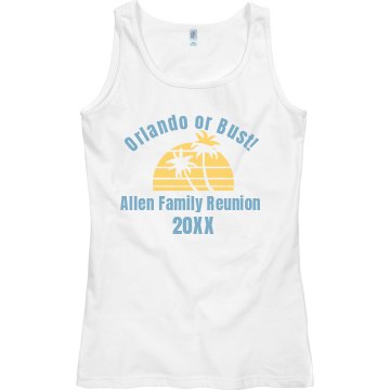 Allen Family Reunion Tank Junior Fit Bella Sheer Longer Length Rib Tank Top