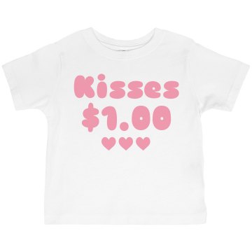 Kisses $1.00 Toddler Gildan Ultra Cotton Crew Neck Tee