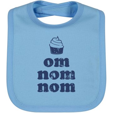 Om Nom Nom Baby Bib Infant Bella Baby 1x1 Rib Reversible Bib