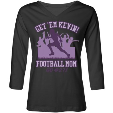 Football Mom Junior Fit Bella Crewneck Jersey Tee