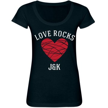 Love Rocks Junior Fit Bella Sheer Longer Length Scoopneck Tee