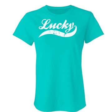 Lucky Distressed Misses Relaxed Fit Gildan Ultra Cotton Tee