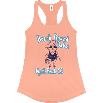 Myrtle Beach Tank Junior Fit Bella Sheer Longer Length Rib Racerback Tank Top