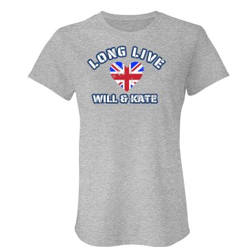 Long Live Will & Kate Junior Fit Bella Crewneck Jersey Tee