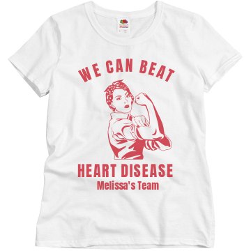 We Can Beat Heart Disease Misses Relaxed Fit Basic Gildan Heavy Cotton Tee