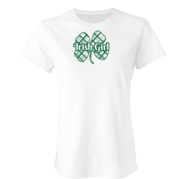 St. Patrick's Irish Girl Junior Fit Bella Double V Sheer Jersey Tee