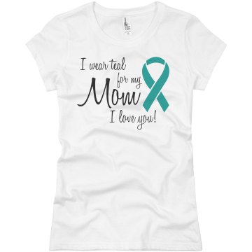 Ovarian Cancer Ribbon Junior Fit Basic Bella Favorite Tee