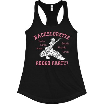 Bachelorette Rodeo Junior Fit Bella Sheer Longer Length Rib Racerback Tank Top