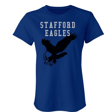 Mascot Tee w/Rhinestones Junior Fit Bella Crewneck Jersey Tee