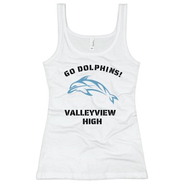 Dolphins Tank Junior Fit Bella Longer Length 1x1 Rib Tank Top