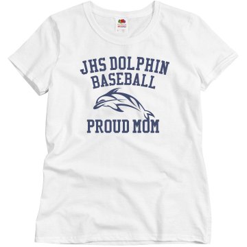 Proud Mom Dolphin Misses Relaxed Fit Basic Gildan Ultra Cotton Tee