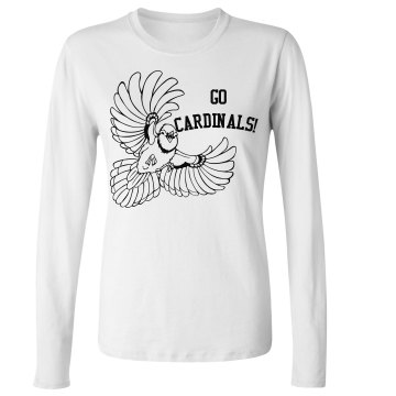 Go Cardinals Long Sleeve Junior Fit Bella Long Sleeve Crewneck Jersey Tee