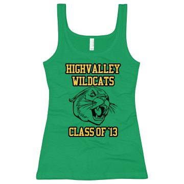 Wildcat Tank Junior Fit Bella Longer Length 1x1 Rib Tank Top