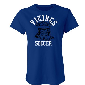 Vikings Soccer Distessed Junior Fit Bella Crewneck Jersey Tee