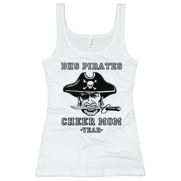 Pirates Mom Tank Junior Fit Bella Longer Length 1x1 Rib Tank Top