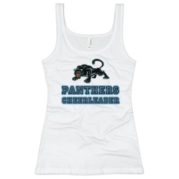 Panthers Cheer Tank Junior Fit Bella Longer Length 1x1 Rib Tank Top