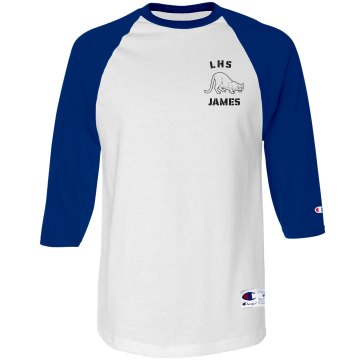 School Team Mascot Unisex Anvil 3/4 Sleeve Raglan Baseball Tee