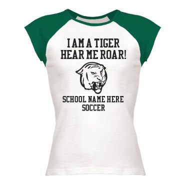Tiger Ringer Tee Junior Fit Bella 1x1 Rib Ringer Tee