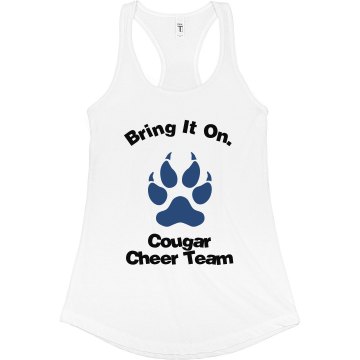 Bring It On Cheer Tank Junior Fit Bella Sheer Longer Length Rib Racerback Tank Top