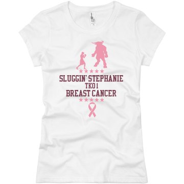 Steph Knocks Out Cancer Junior Fit Basic Bella Favorite Tee