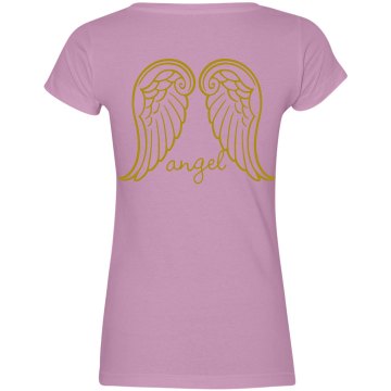 Angel Wings Junior Fit Bella Sheer Longer Length Scoopneck Tee