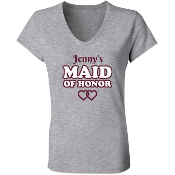 Maid Of Honor Junior Fit Bella V-Neck Jersey Tee