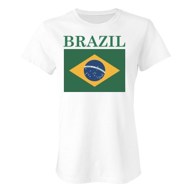 Brazil Soccer Shirt Junior Fit Bella Sheer Longer Length Rib Tee