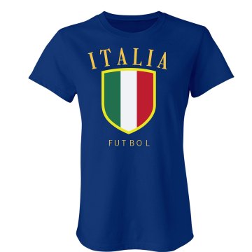 Italia Soccer Distress Junior Fit Bella Sheer Longer Length Rib Tee