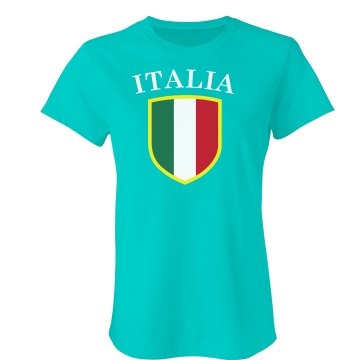 Italia Soccer Shirt Junior Fit Bella Crewneck Jersey Tee