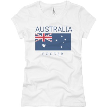 Australia Flag Shirt Junior Fit Bella Sheer Longer Length Rib Tee