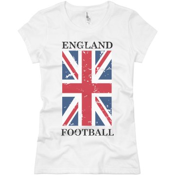 England Futbol T-shirt Misses Relaxed Fit Basic Gildan Heavy Cotton Tee