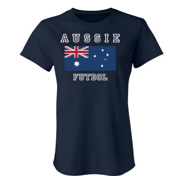 Aussie Futbol Shirt Junior Fit Bella Crewneck Jersey Tee
