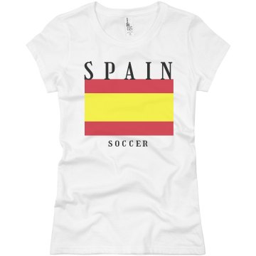 Spain Flag T-shirt Junior Fit Basic Bella Favorite Tee