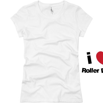 I Love Roller Derby Shirt Junior Fit Basic Bella Favorite Tee